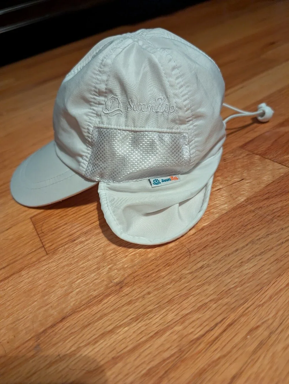 SwimZip Baby White Flap Sun Hat 0-6M UPF 50+